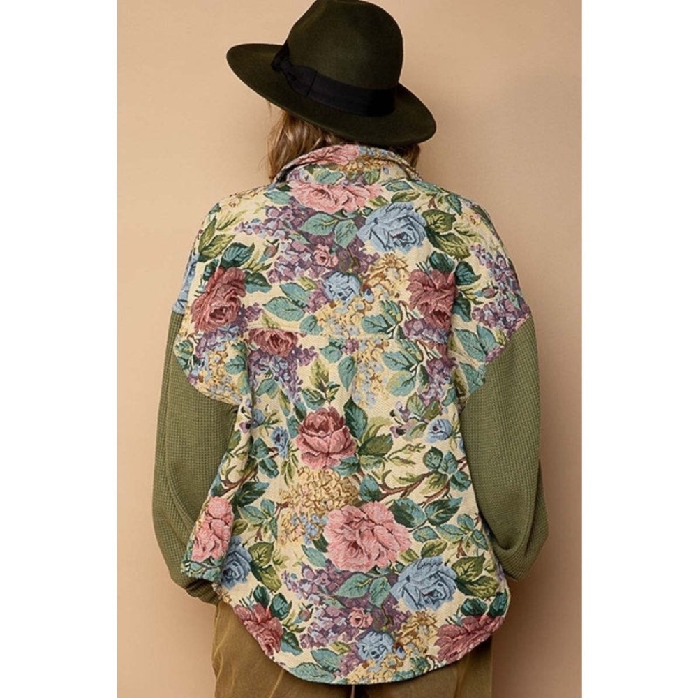 Pol Floral Patchwork Women's Jacket oversized can… - image 1
